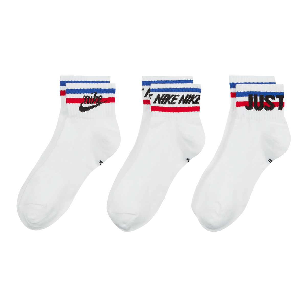 Nike Sportswear Men's Everyday Essential Graphic Ankle Socks - 3 Pack Side_Left