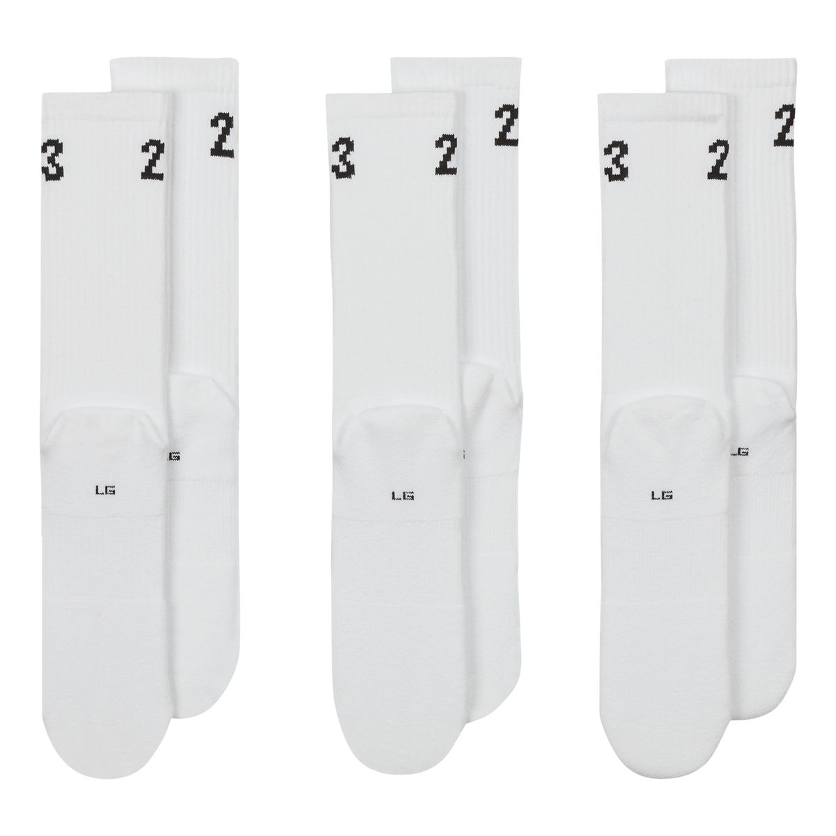Nike Men's Jordan Essentials Crew Socks - 3 Pack Bottom_Flat