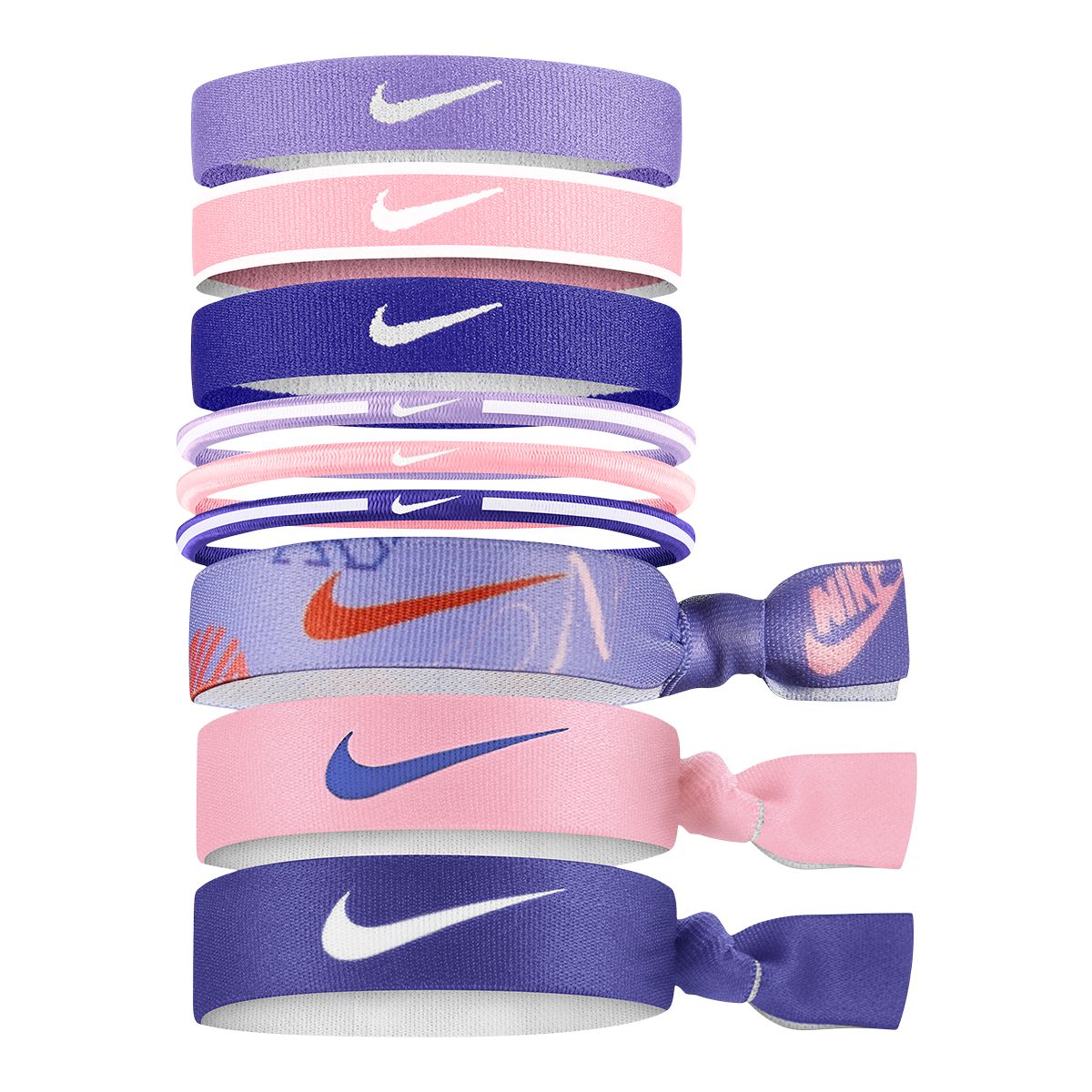 Nike Mixed Elastic Ponytail Holder – 9 pk Front_Flat