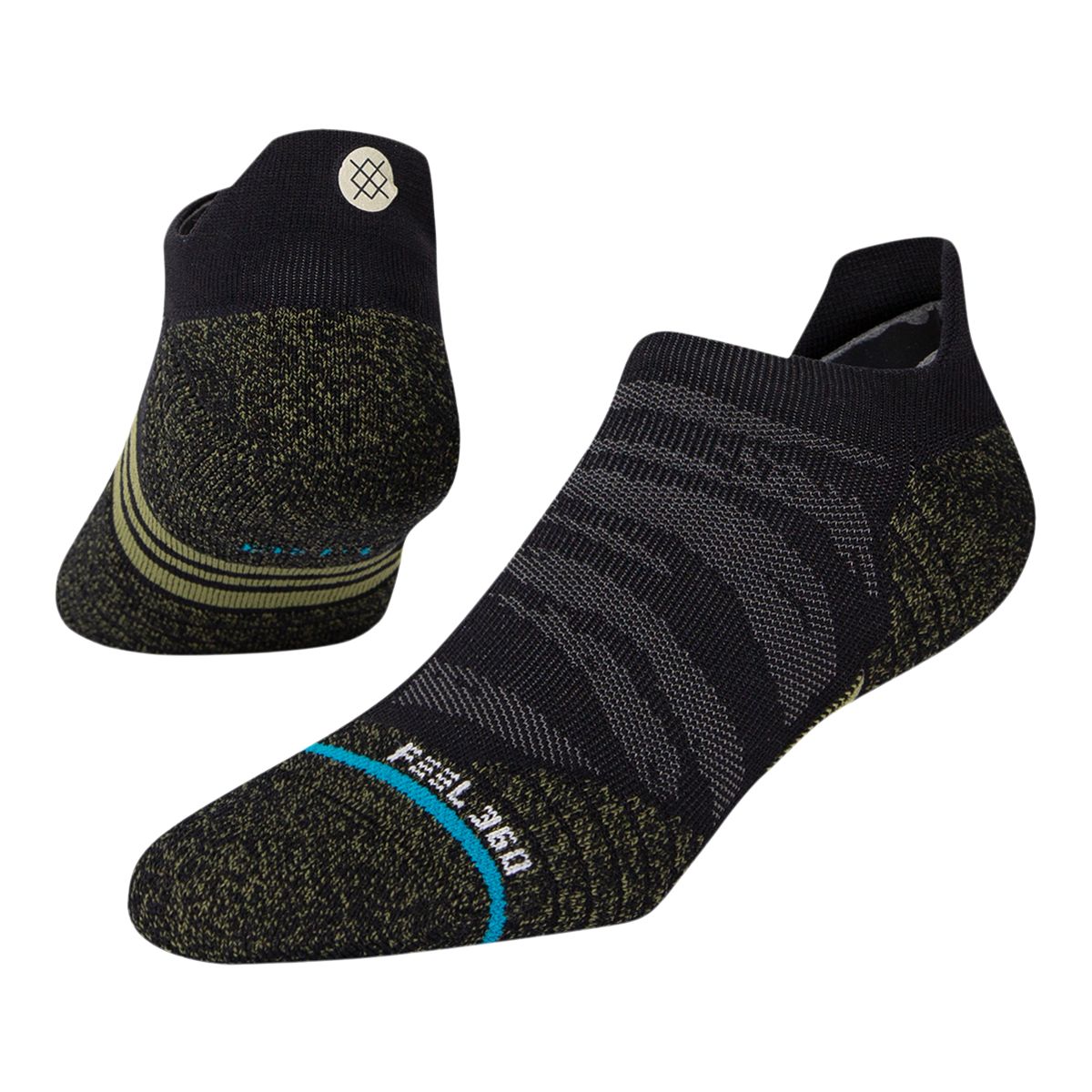 Stance Men's Train Complex Running No-Show Tab Socks, Medium Cushioned, Moisture-Wicking