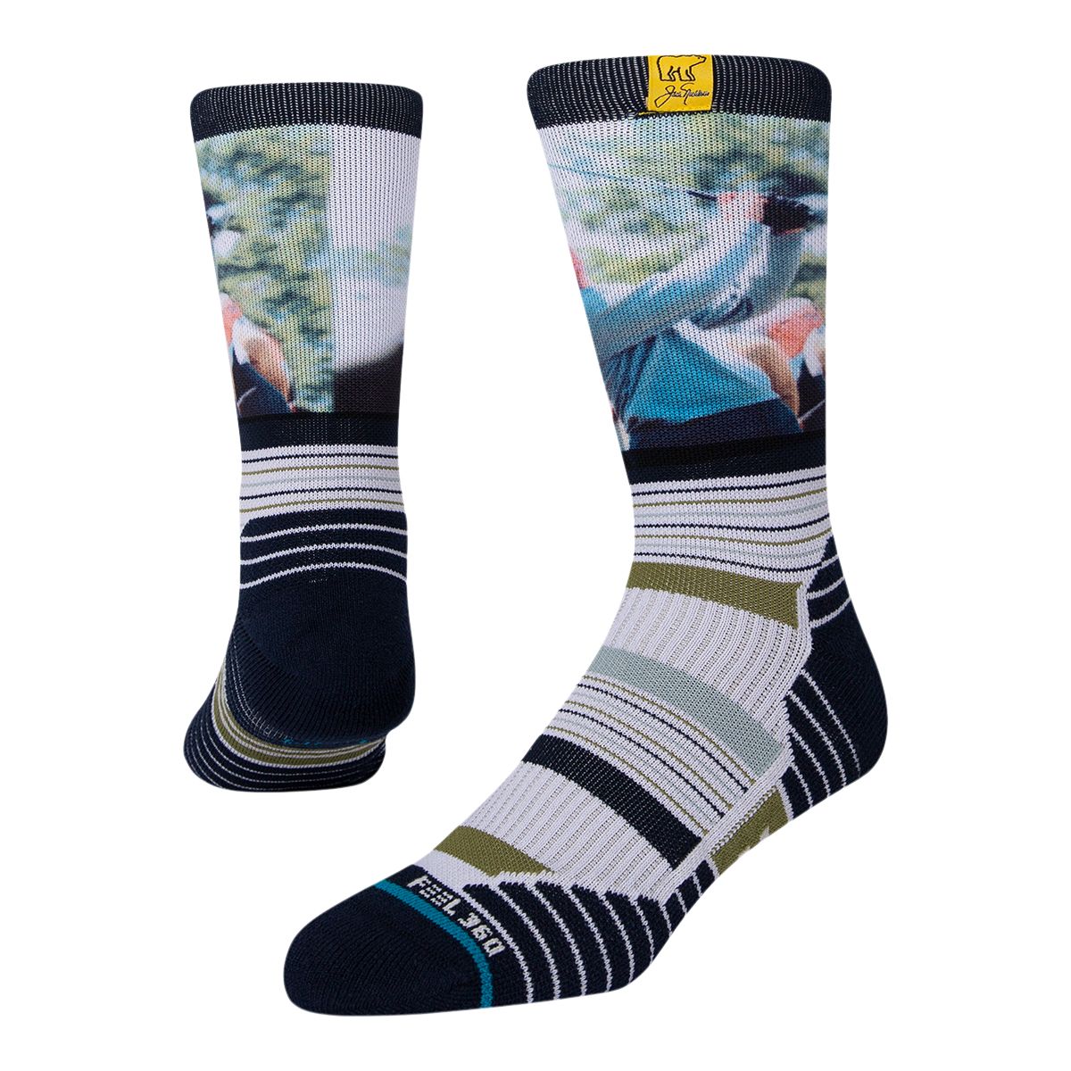 Stance Men's Golden Bear Golf Crew Socks, Moisture-Wicking