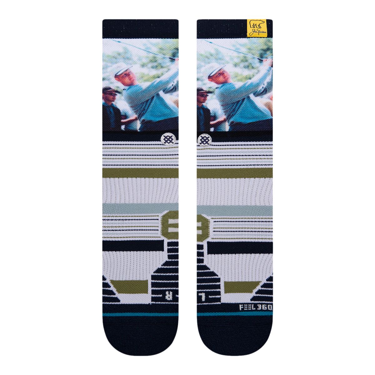 Stance Men's Golden Bear Golf Crew Socks, Moisture-Wicking
