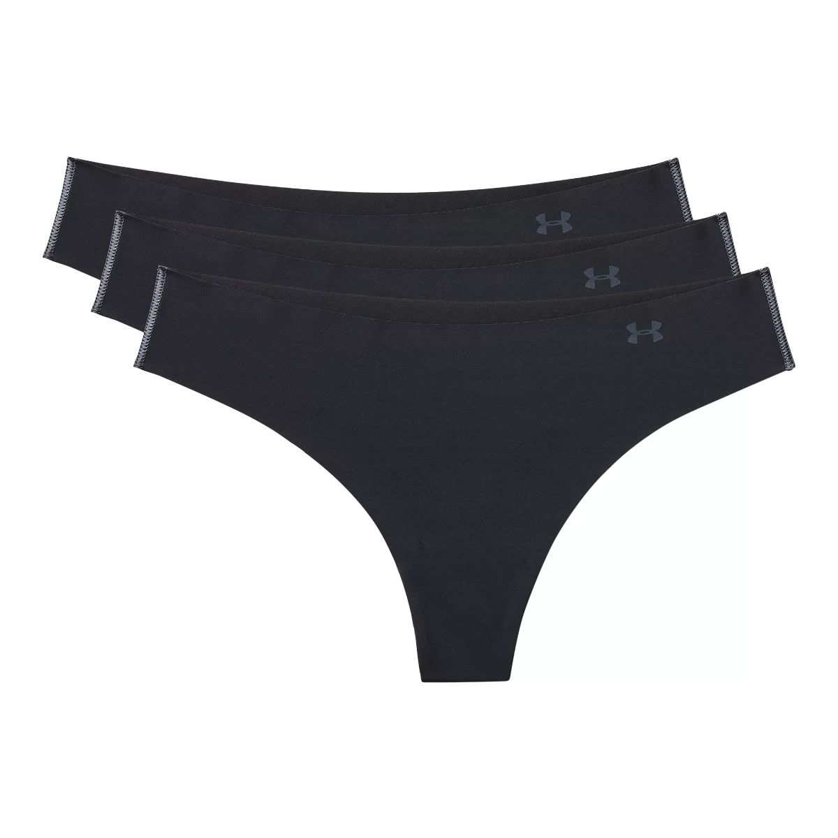 Buy UNDER ARMOUR Women Pack Of 3 Black Pure Stretch Solid Thongs