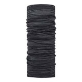 Buff Merino Wool Midweight Neck Tube - Grey Multi Stripes Front_Flat