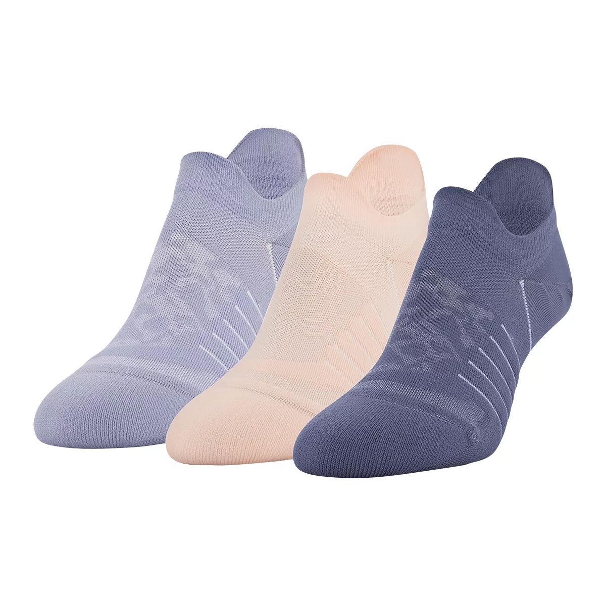 Under Armour Women's Breathe No-Show Socks, Moisture-Wicking, 3-Pack Front_Angled_Left