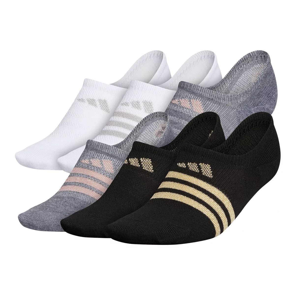 adidas Women's Superlite II Metallic Super No Show Socks - 6 Pack