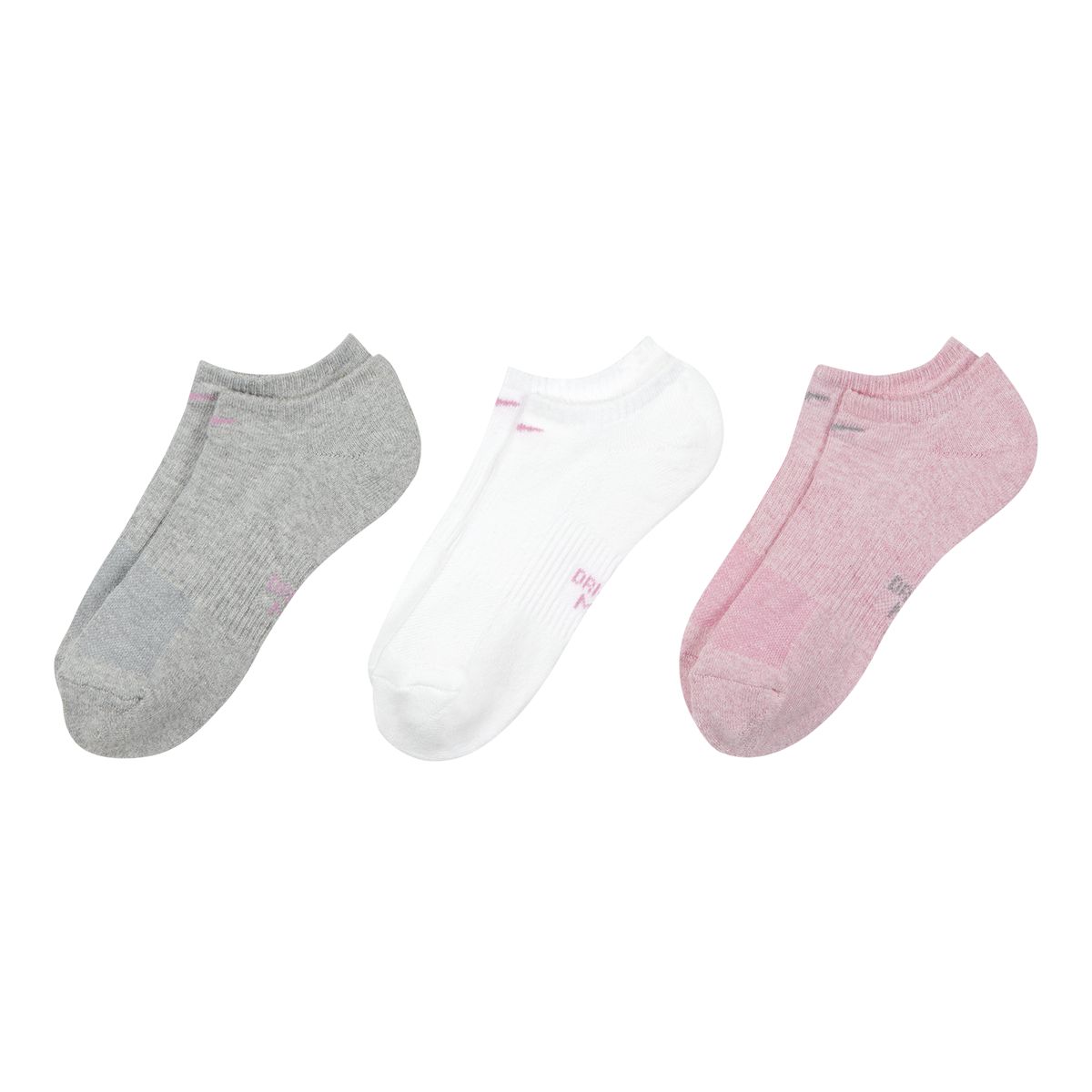 Nike Women's Dri-Fit Athletic No-Show Socks, Cushioned, 3-Pack Side_Left