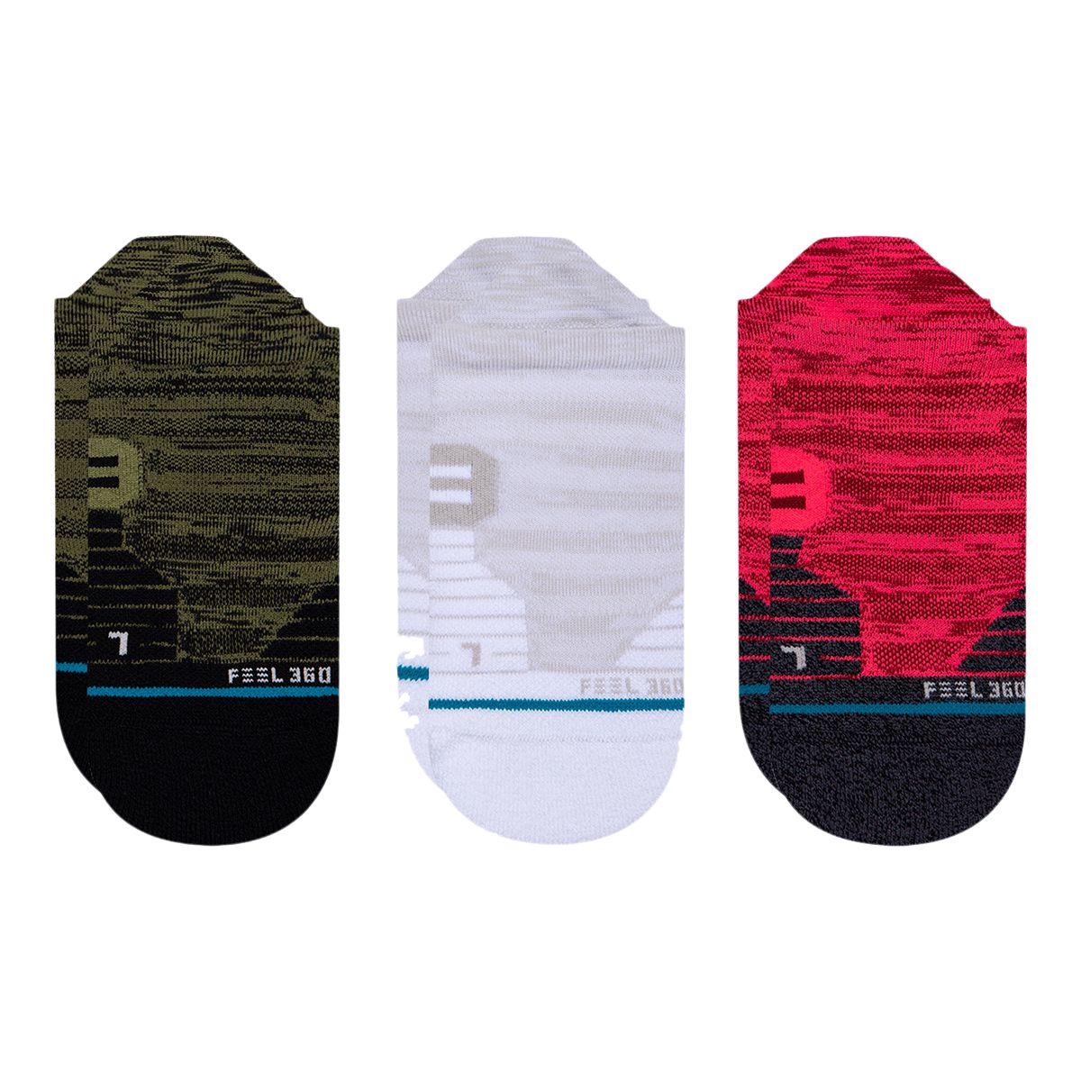 Stance Women's Run Melange  No-Show Socks, Moisture-Wicking, 3-Pack Front_Flat