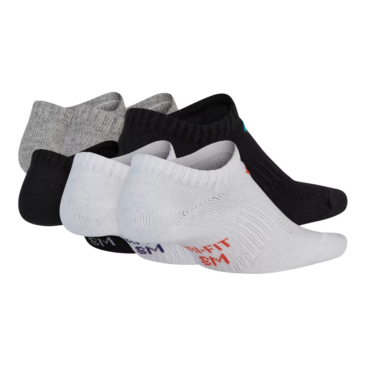 Kids' Nike Performance Lightweight No-Show Training Socks (6 Pair) Back_Angled_Right