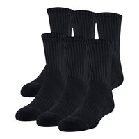 Under Armour Boys' Training Cotton Crew Socks, 6-Pack Front_Angled_Left
