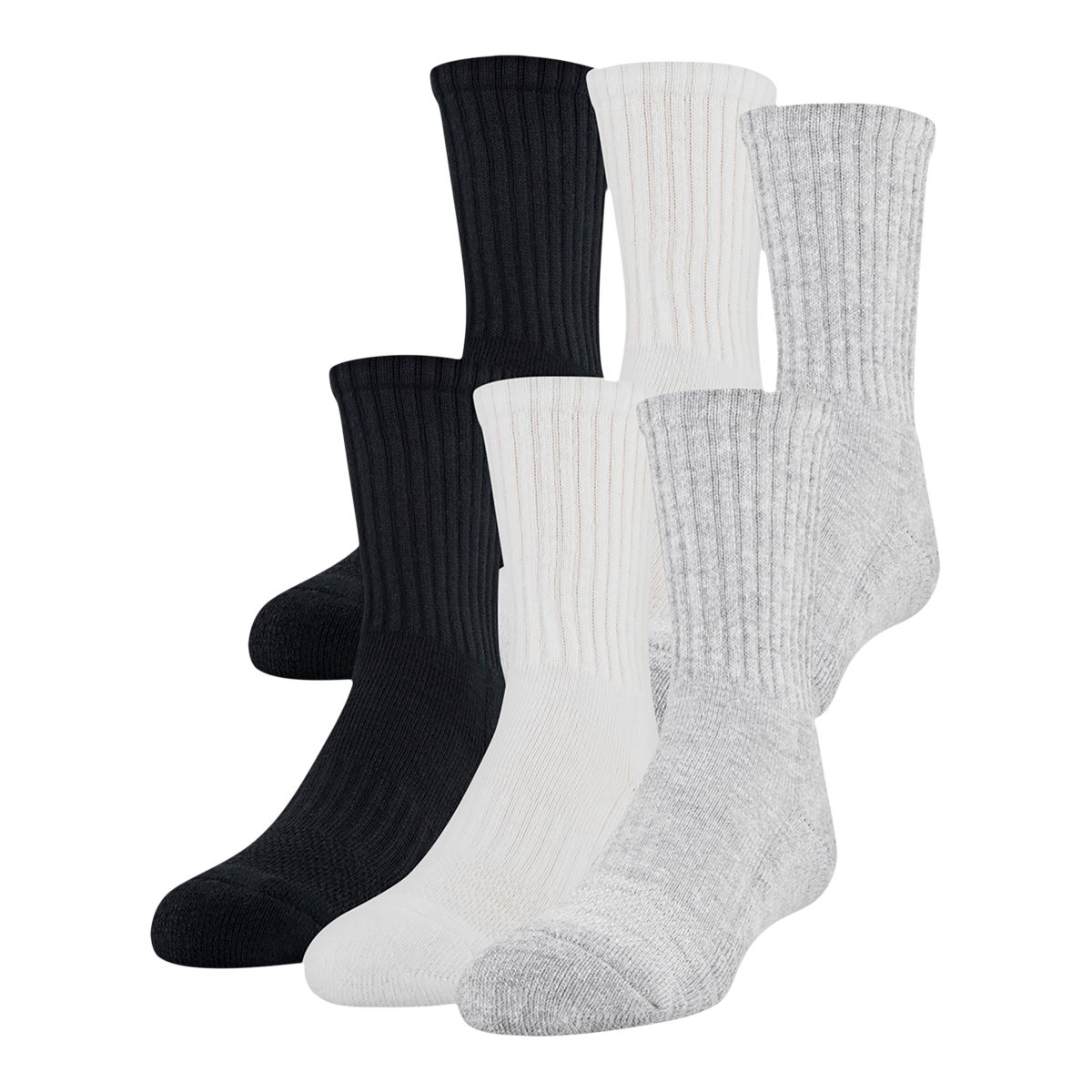Under Armour Boys' Training Cotton Crew Socks - 6 Pack