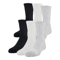Under Armour Boys' Training Cotton Crew Socks, 6-Pack Front_Angled_Left