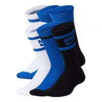 Nike Kids' Everyday Cushioned Graphic 2 Crew Socks - 6 Pack Front_Angled_Left