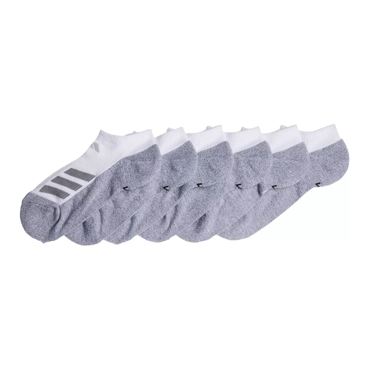 adidas Youth Angle Stripe Cushion No Show Socks - 6 Pack
