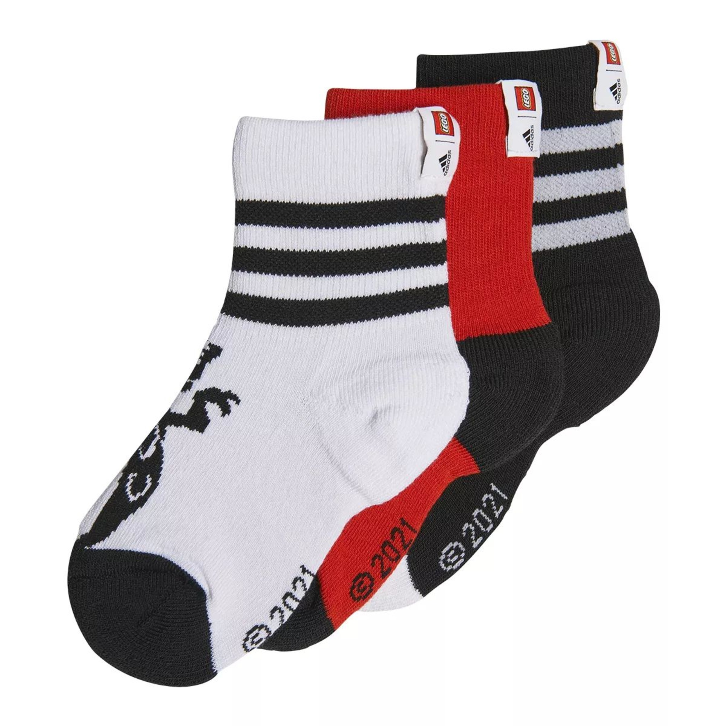 adidas Boys' Lego Crew Socks - 3 Pack Side_Left