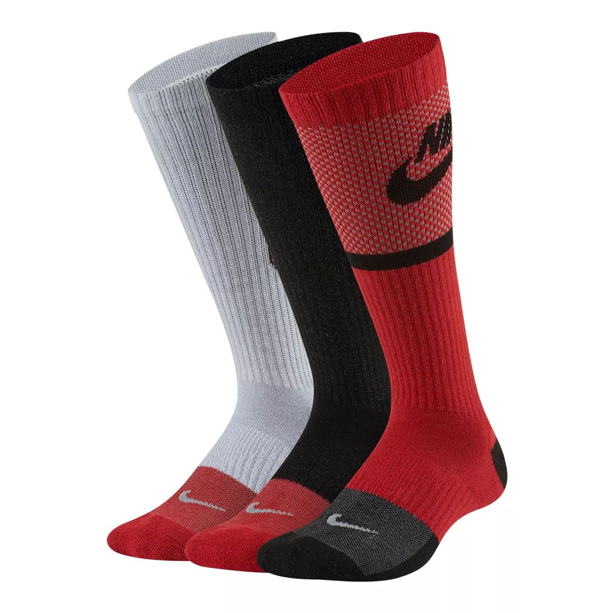 Nike Girls' Everyday Cushioned Graphic Crew Socks - 3 Pack