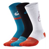 Nike Girls' Everyday Cushioned Graphic Crew Socks - 3 Pack Front_Angled_Left