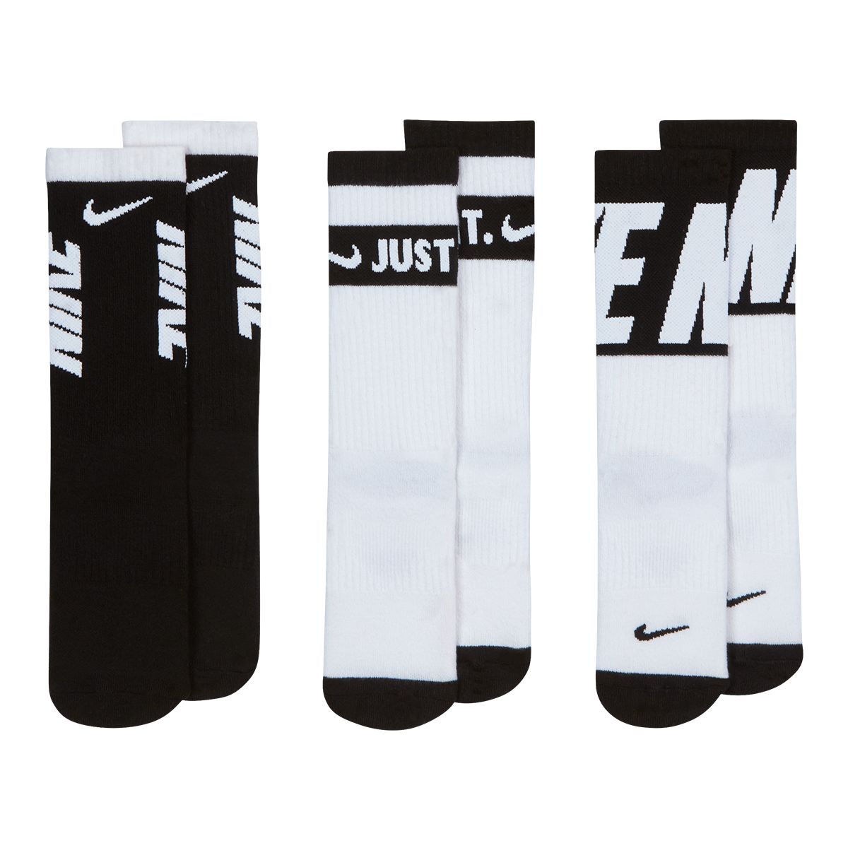 Nike Boys' Everyday HBR Cushioned Crew Socks - 3 Pack Front_Flat