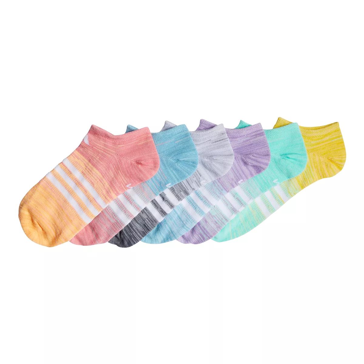 adidas Kids' Superlite Spacedye No Show Socks 6pk