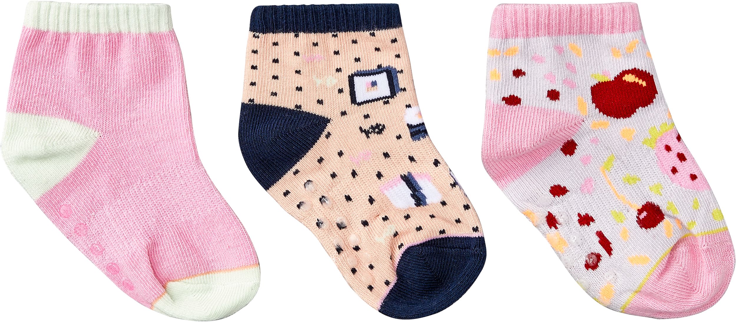 Ripzone Girls' Toddler Quarter Crew Socks - 3 Pack Side_Right