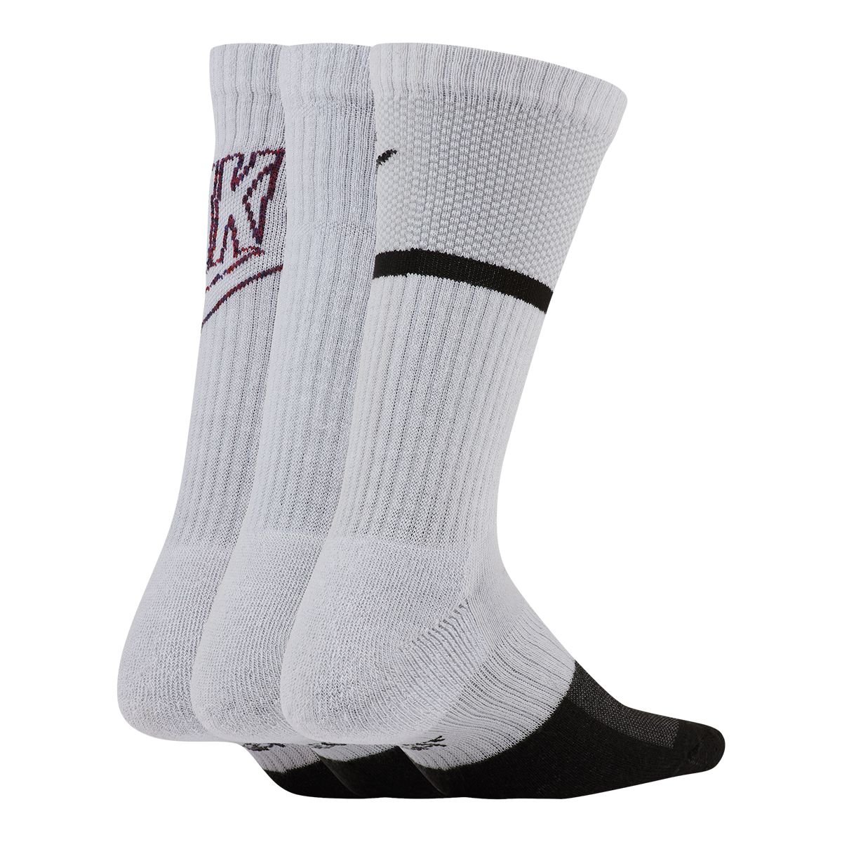 Nike Girls' Everyday Cushioned Graphic Crew Socks - 3 Pack