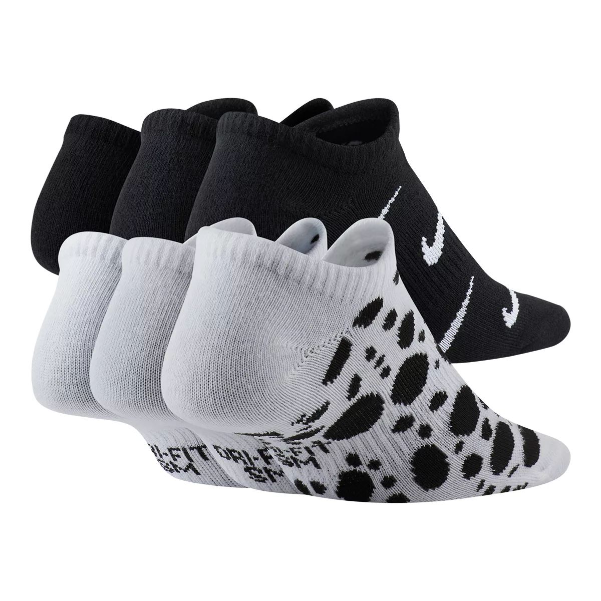 Nike Girls' Everyday Lightweight Graphic No Show Socks - 6 Pack Back_Angled_Right