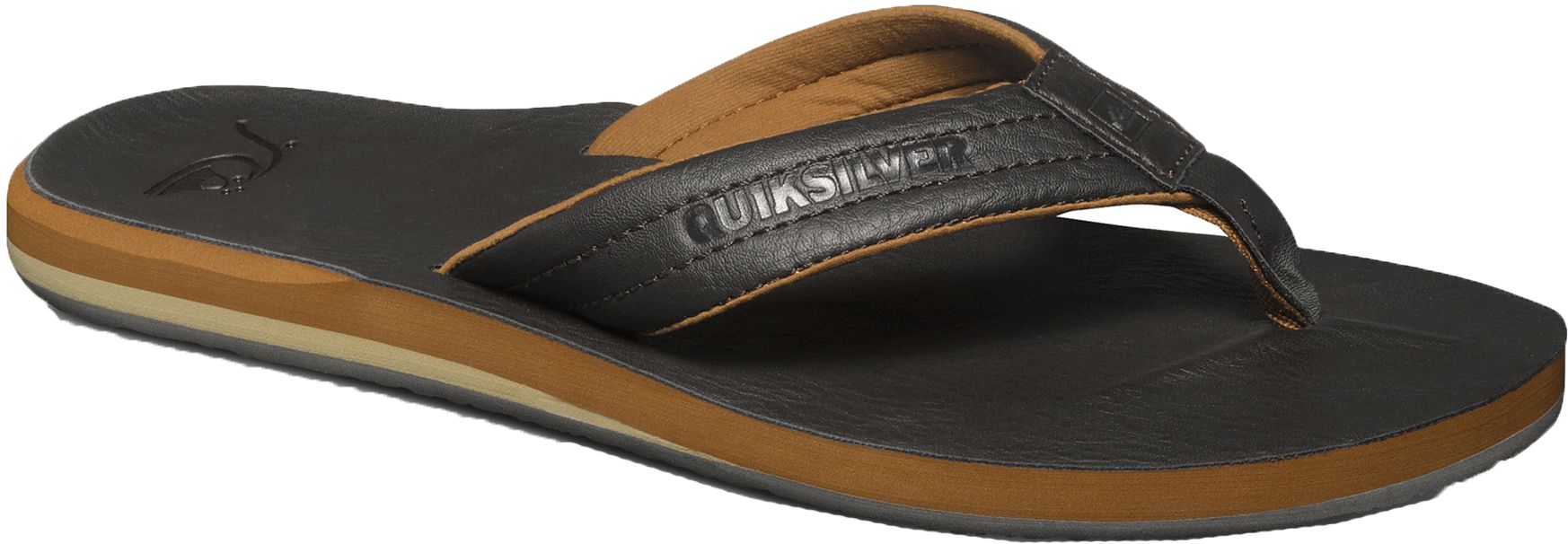 Quiksilver Men's Carver Flip Flops/Sandals  Leather Suede Slip Resistant Water