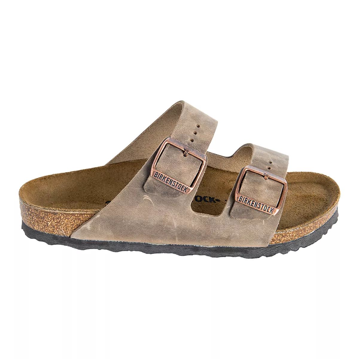 Image of Birkenstock Men's Arizona Leather Two Strap Adjustable Slides/Sandals