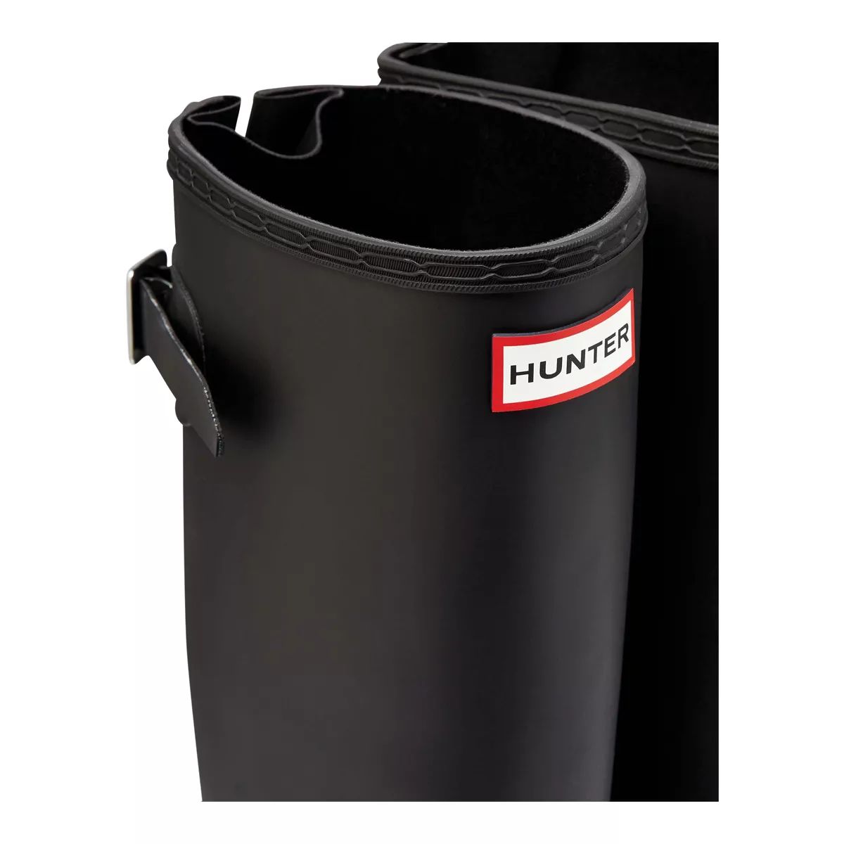 Hunter original refined back strap black wellington boots best sale