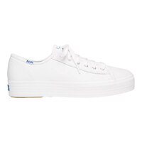Keds Women's Triple Kick Leather Shoes - White Side_Right