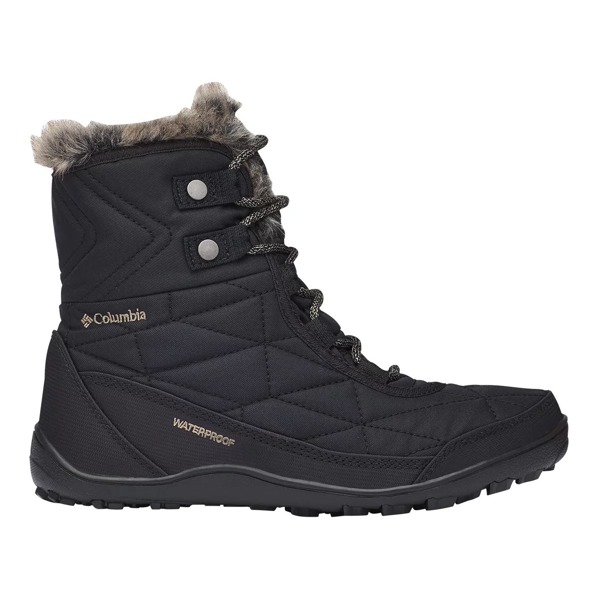 Columbia Women's Minx Shorty III Winter Boots  Low Top Waterproof Non Slip Faux Fur