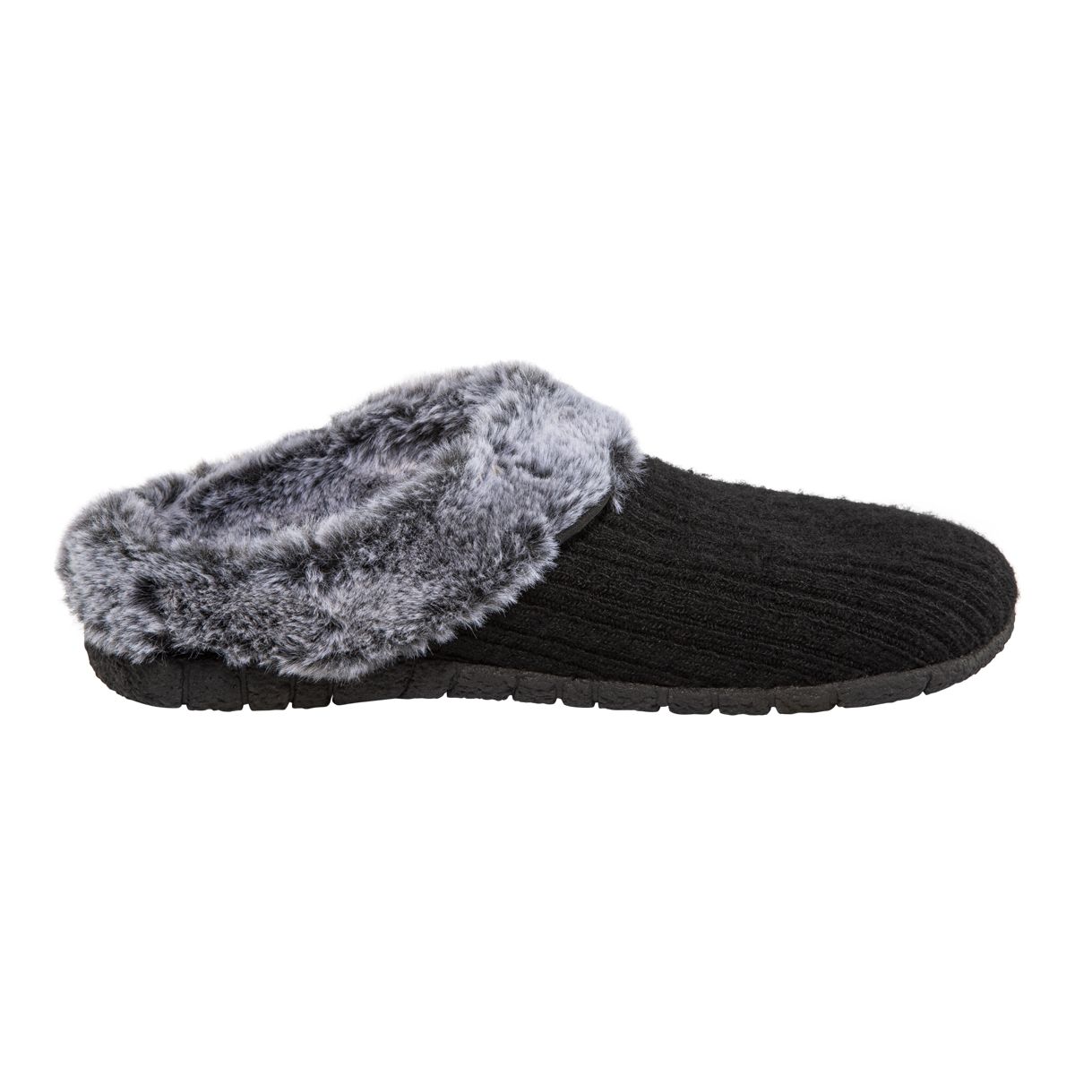Ripzone Women's Cora Slippers  Slip On Open Heel Memory Foam Faux Fur Knit