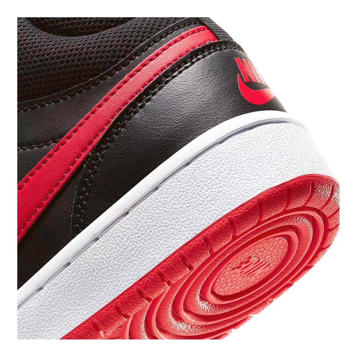 Nike Kids' Grade School Court Borough 2 Shoes, Boys, Mid Top, Basketball, Leather, Lace
