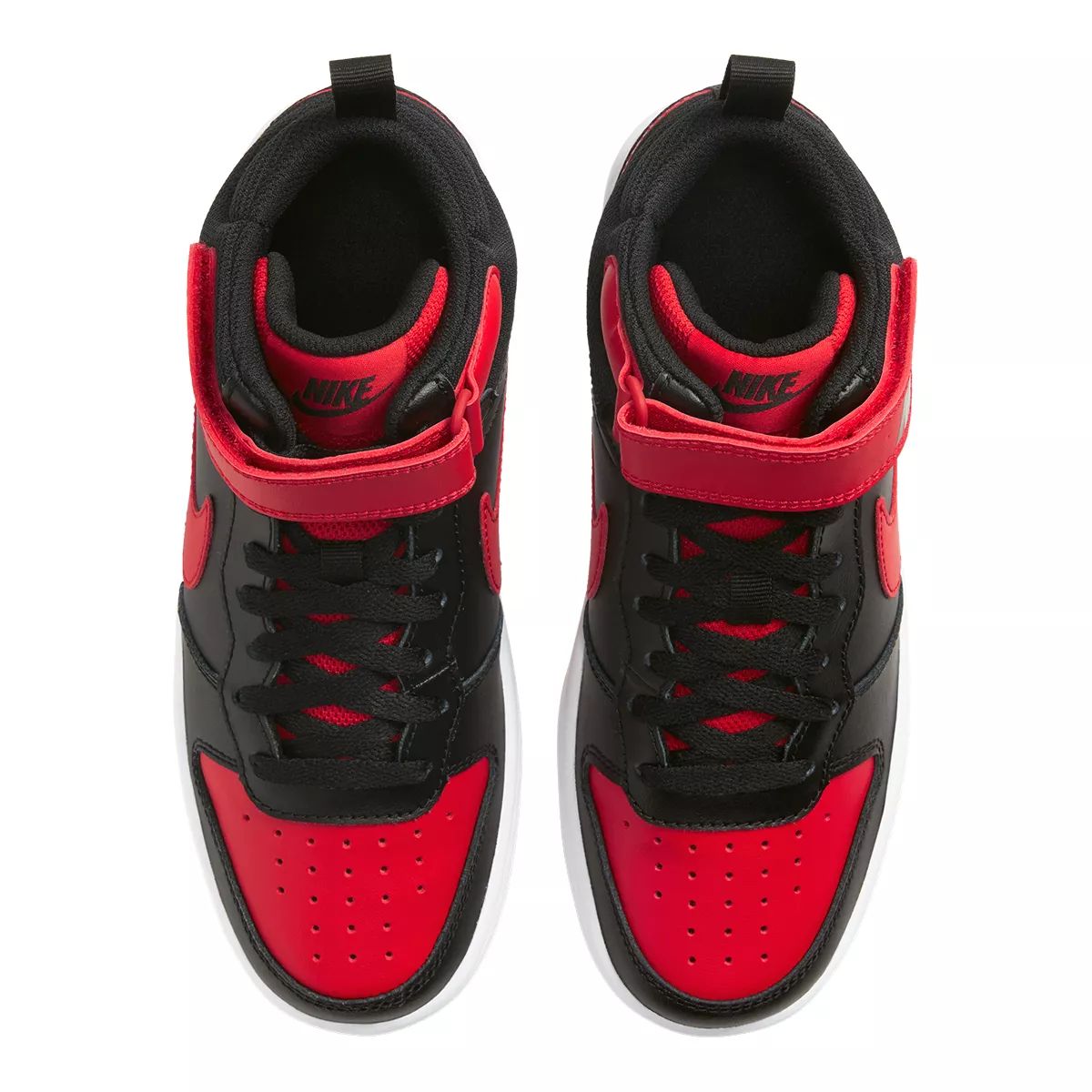 Nike Kids' Grade School Court Borough 2 Shoes, Boys, Mid Top, Basketball, Leather, Lace