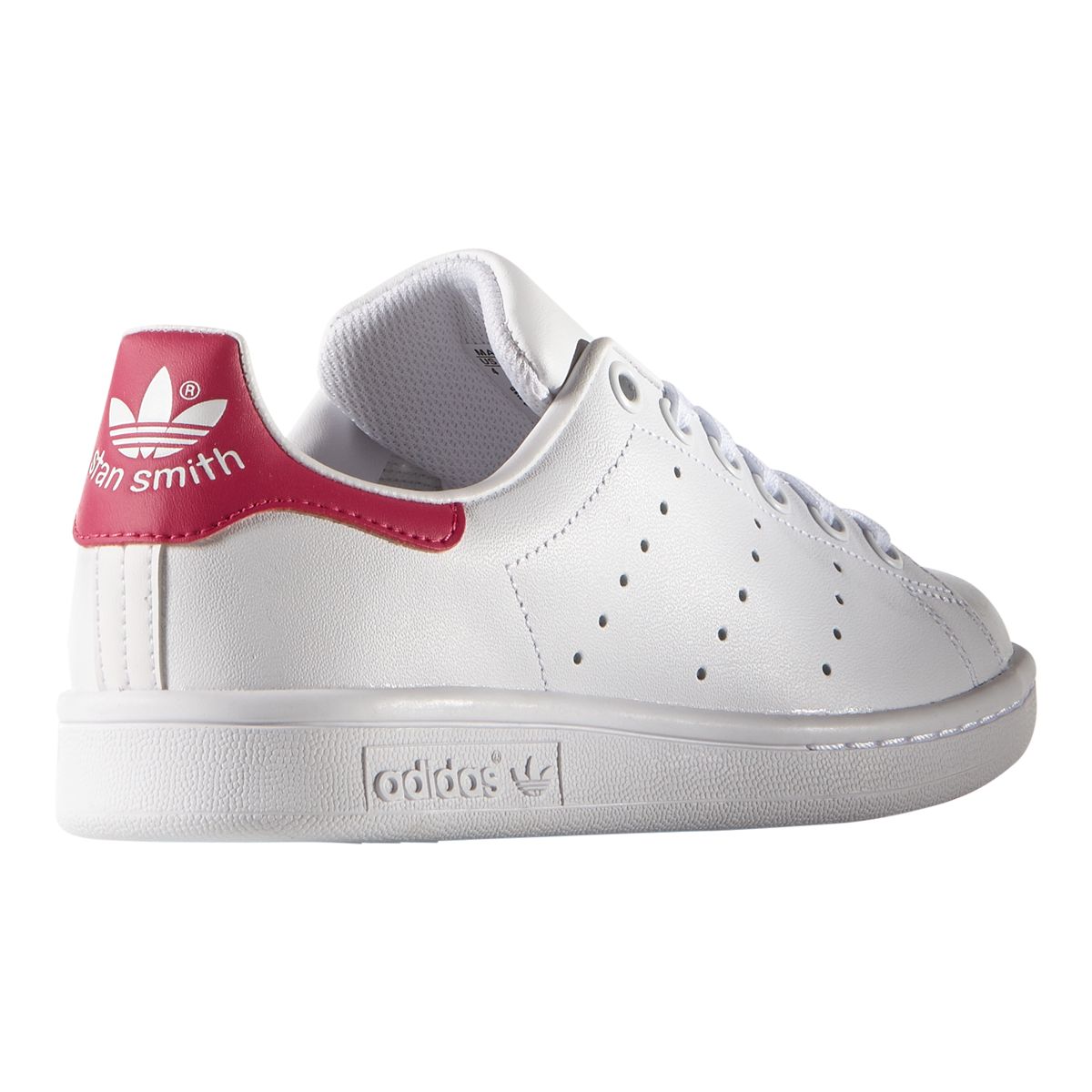 adidas Girls' Stan Smith Grade School Shoes - White/Pink