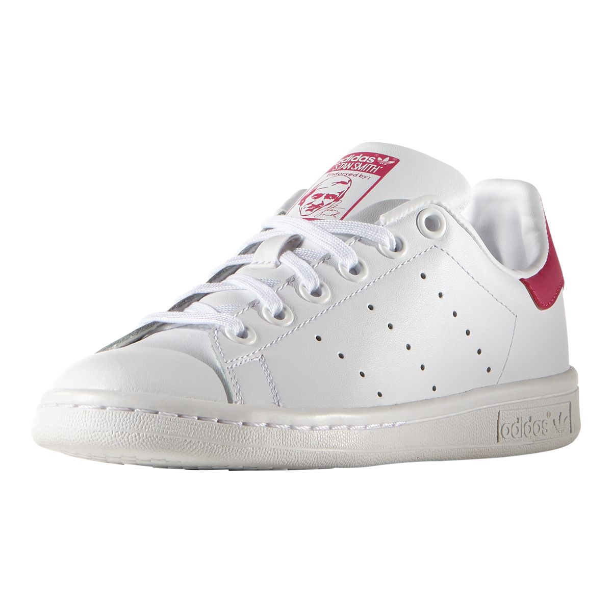 adidas Girls' Stan Smith Grade School Shoes - White/Pink