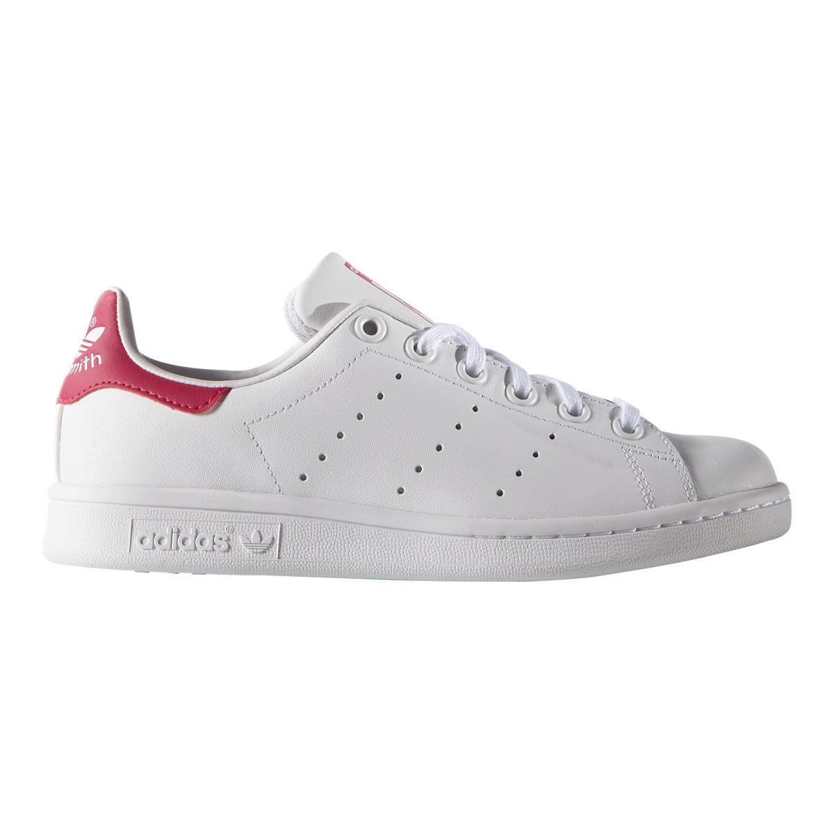 adidas Girls' Stan Smith Grade School Shoes - White/Pink