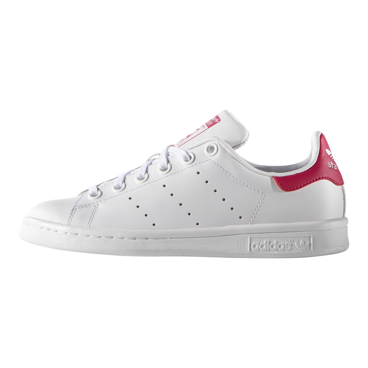 adidas Girls' Stan Smith Grade School Shoes - White/Pink