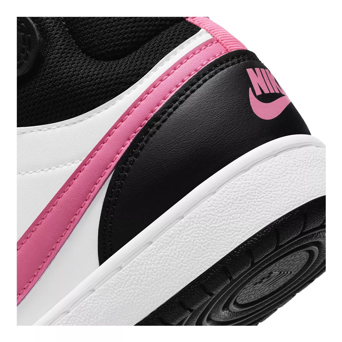 Nike Kids' Grade School Court Borough 2 Shoes, Girls, Mid Top, Basketball, Leather, Lace