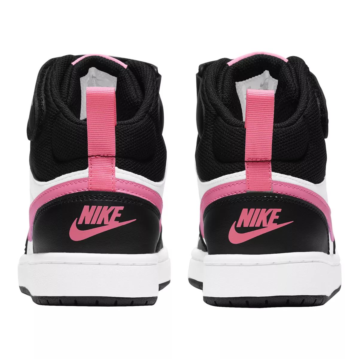 Nike Kids' Grade School Court Borough 2 Shoes, Girls, Mid Top, Basketball, Leather, Lace
