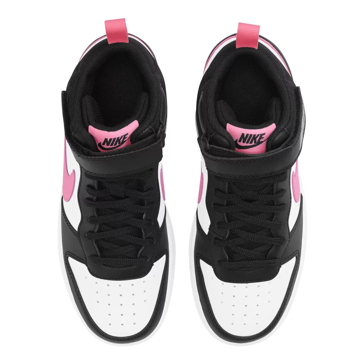 Nike Kids' Grade School Court Borough 2 Shoes, Girls, Mid Top, Basketball, Leather, Lace
