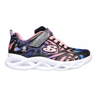 Skechers Kids'  S Lights: Twisty Brights Dazzle Flash Shoes, Girls, Velcro, Light Up Side_Right