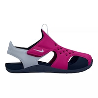 Nike Kids' Pre-School Sunray Protect Fireberry Closed Toe Sandals/Shoes, Girls', Heel Strap, Leather Side_Right