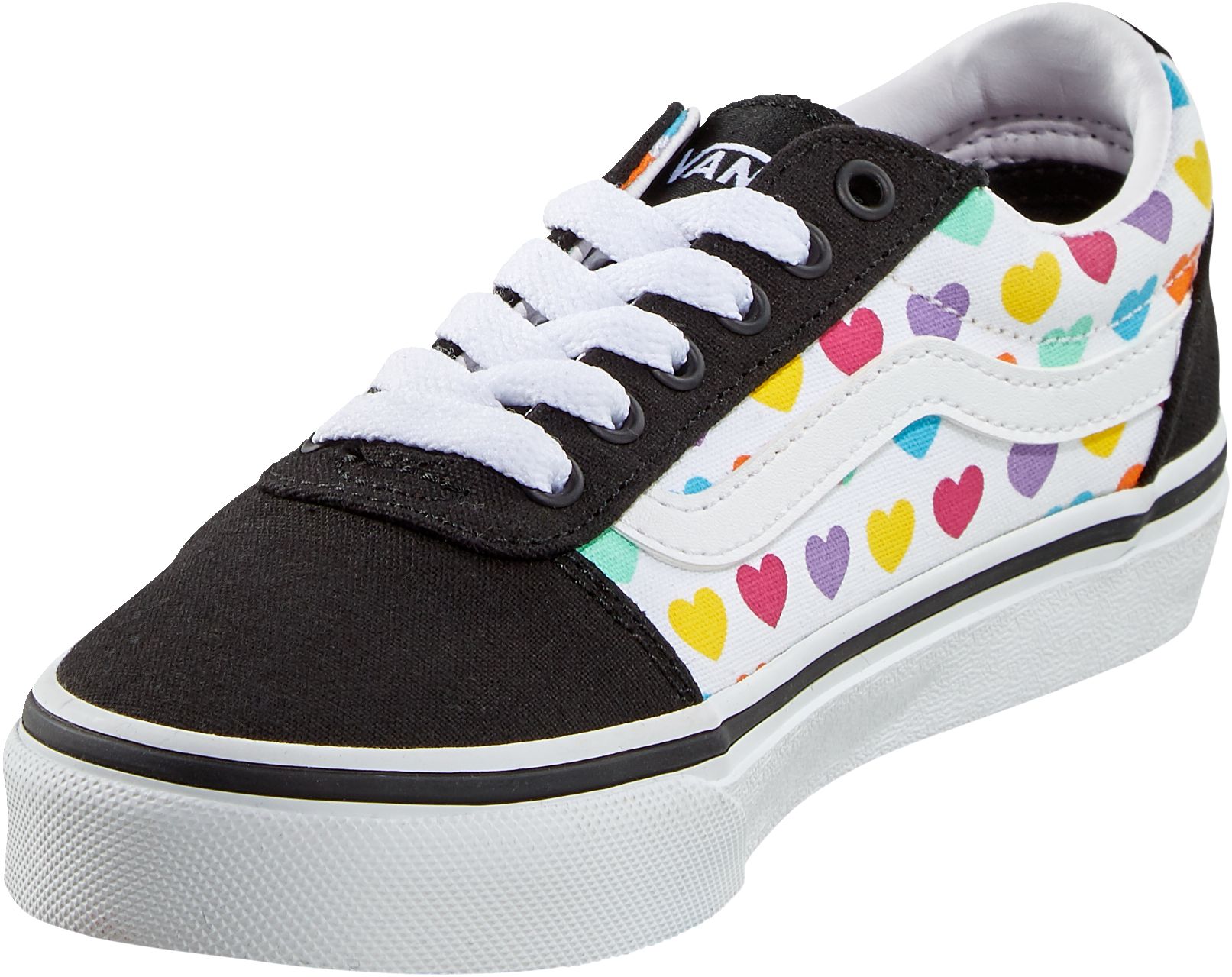 Vans Kids' Pre-School/Grade School Ward Mulitcolor Hearts Shoes, Girls, Low Top