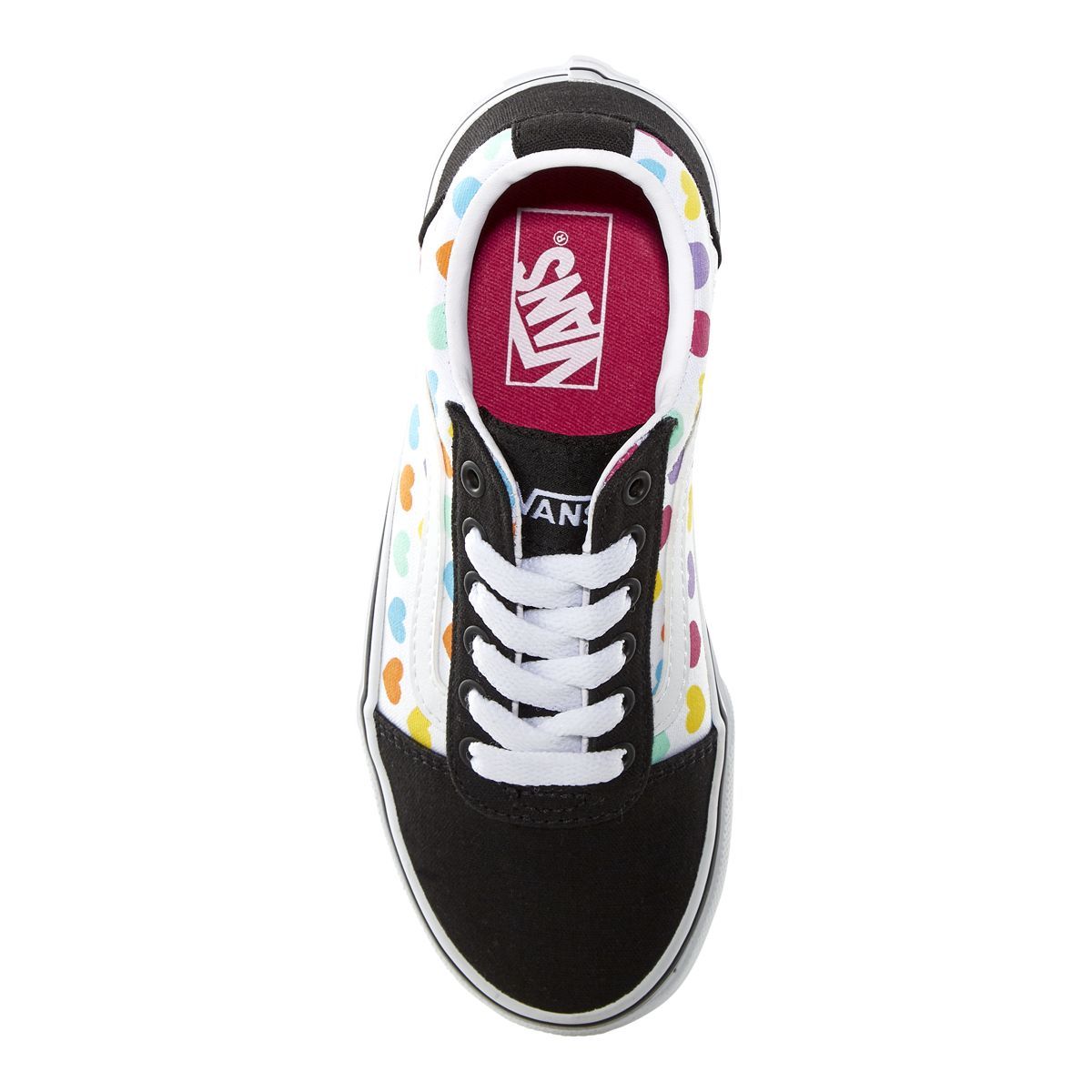 Vans Kids' Pre-School/Grade School Ward Mulitcolor Hearts Shoes, Girls, Low Top