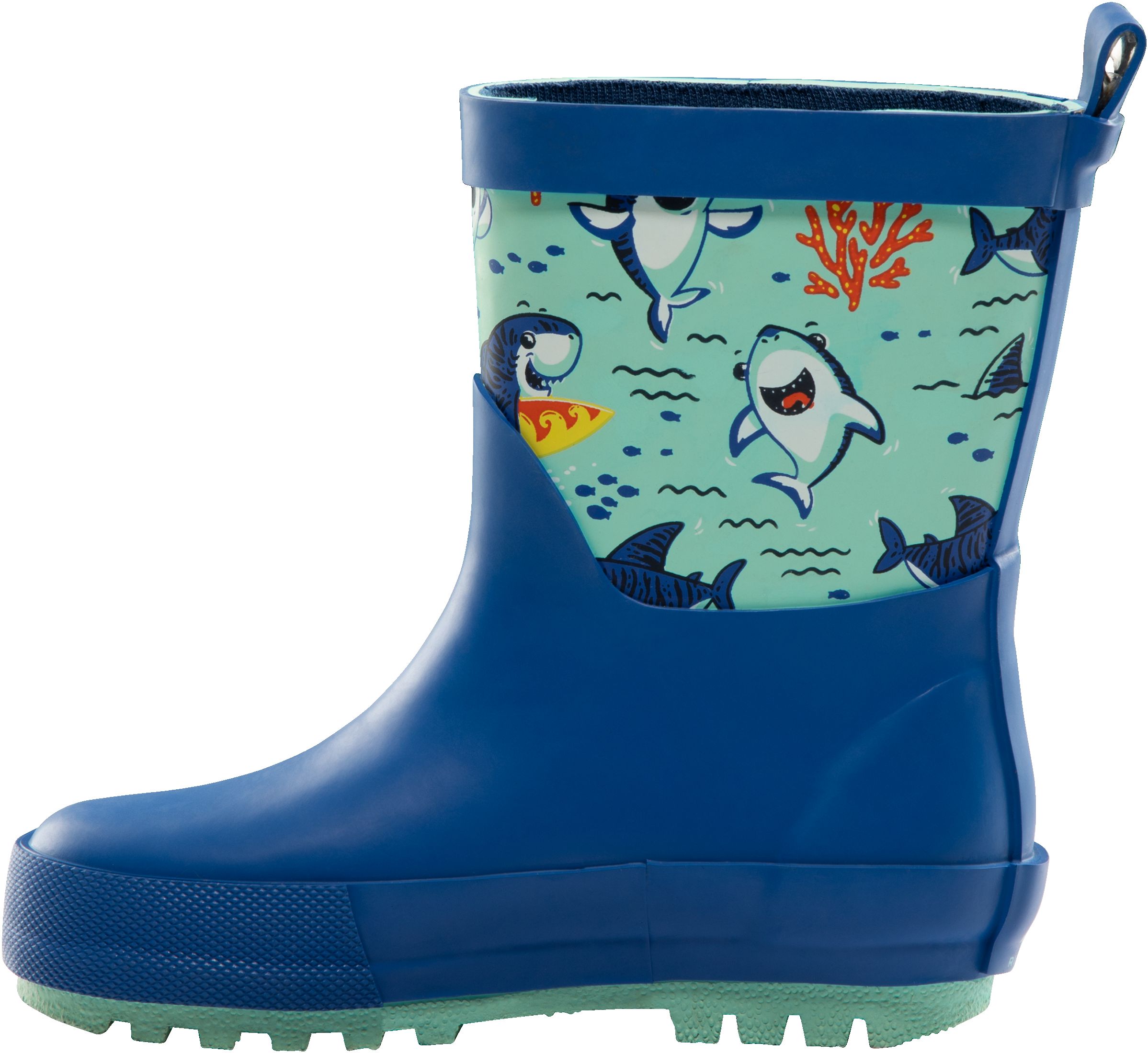 Ripzone Kids' Toddler Bo Rain Boots, High Top, Slip On, Rubber, Waterproof, Pull Handles