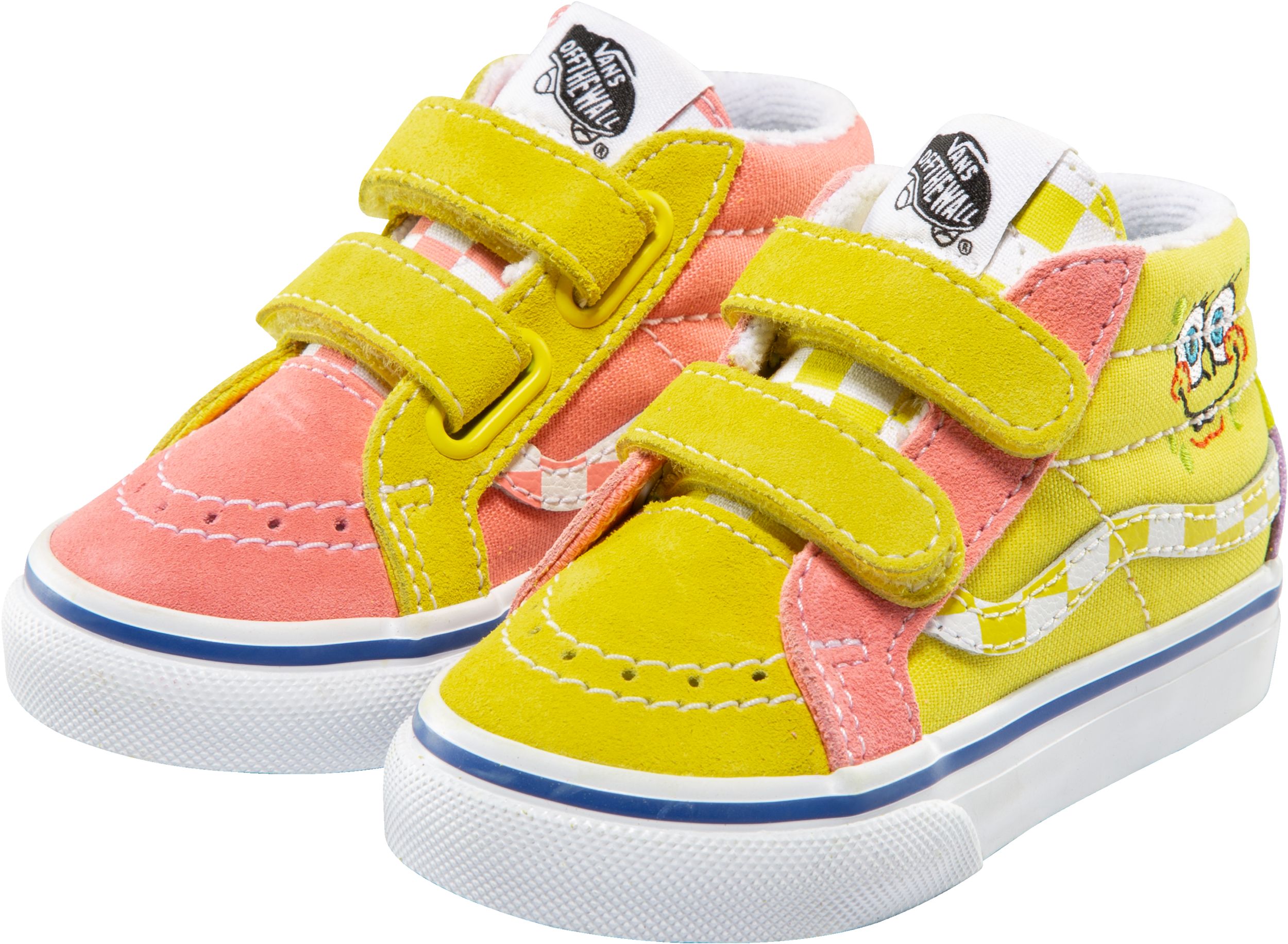 Vans x SpongeBob Kids Toddler Best Friends SK8 Mid Skate Shoes Sneakers Girls Velcro SportChek