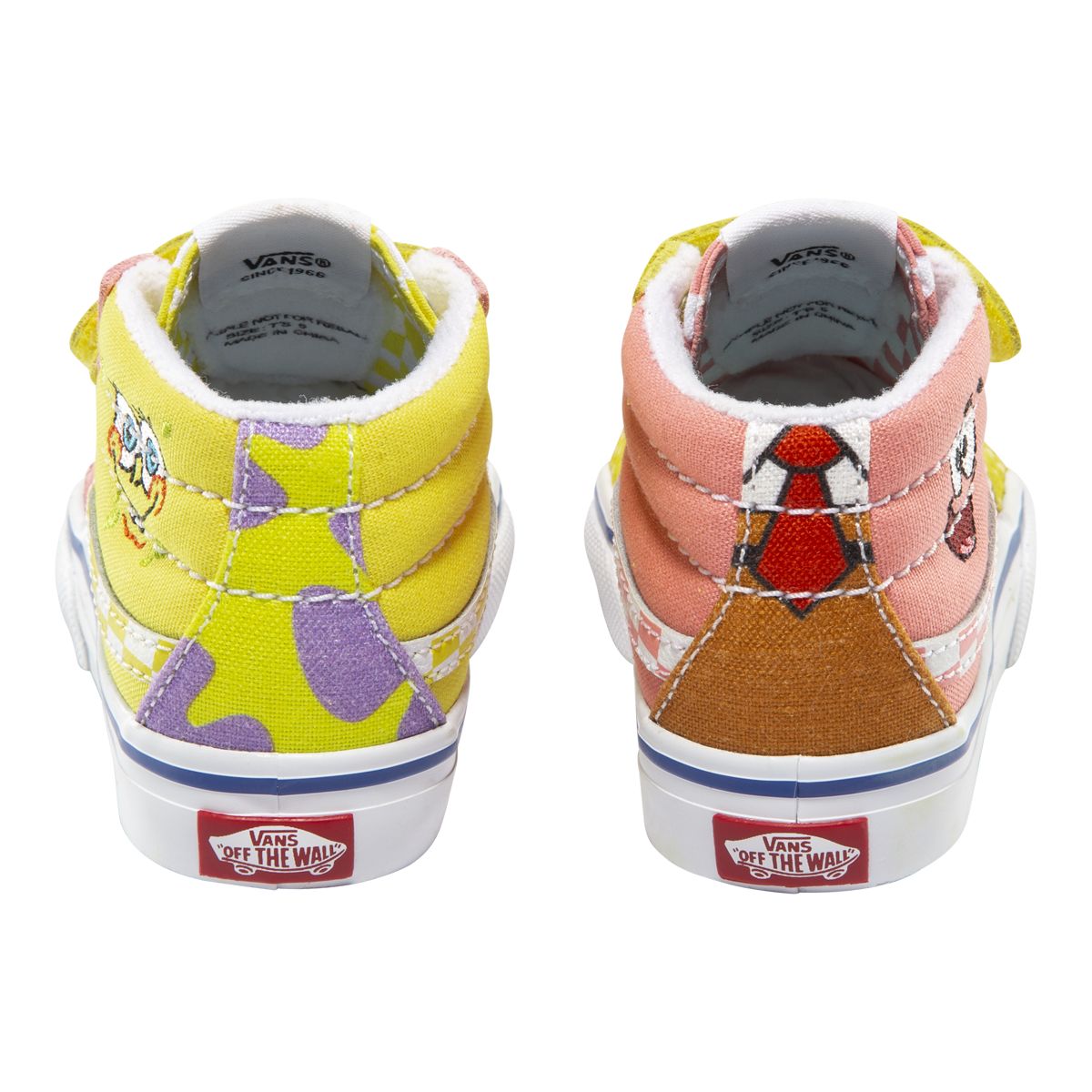 Vans x SpongeBob Kids' Toddler Best Friends SK8-Mid Skate Shoes