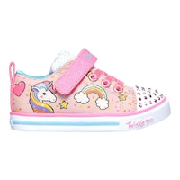 Skechers Kids' Toddler Sparkle Lite Shoes, Slip On, Walking, Running, Velcro, Light Up Side_Right