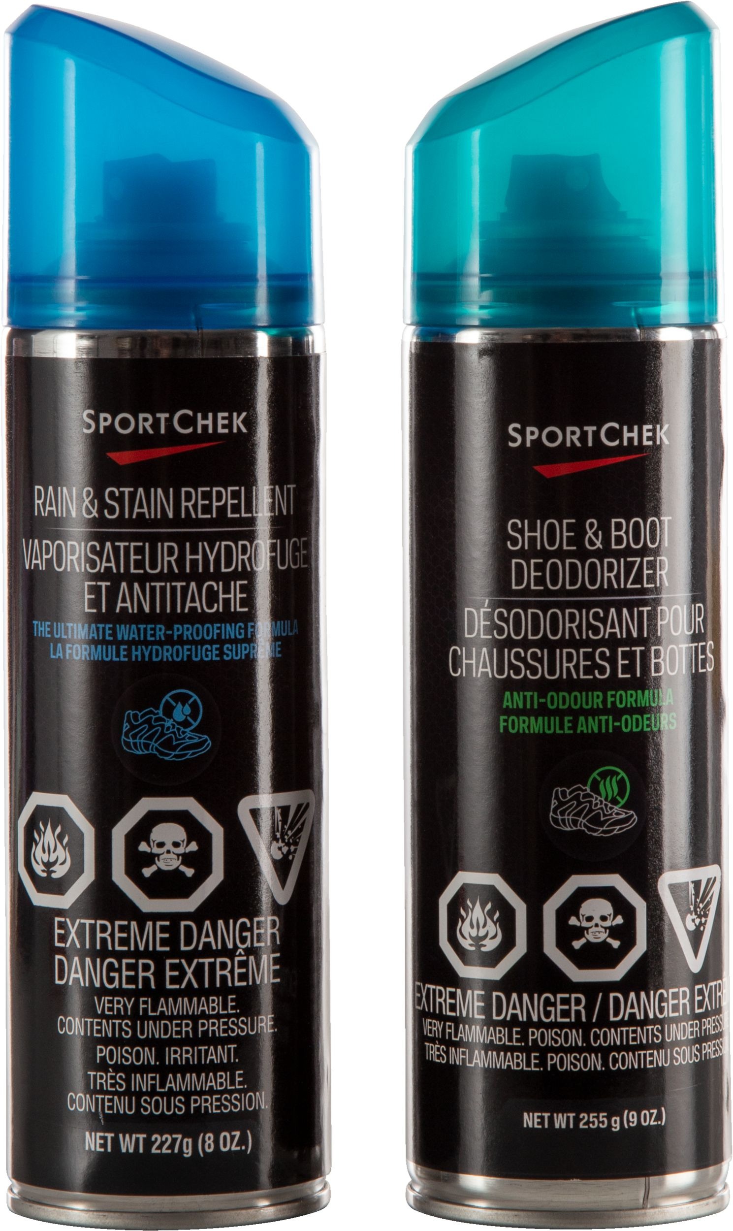 Sport Chek Rain and Stain Protector + Shoe & Boot Deodorizer Shoe Spray, Odour Eliminator Front_Flat